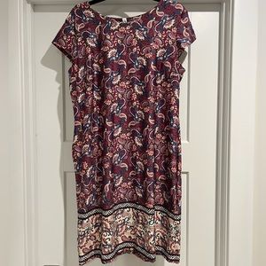 NY Collection Plum Paisley Dress